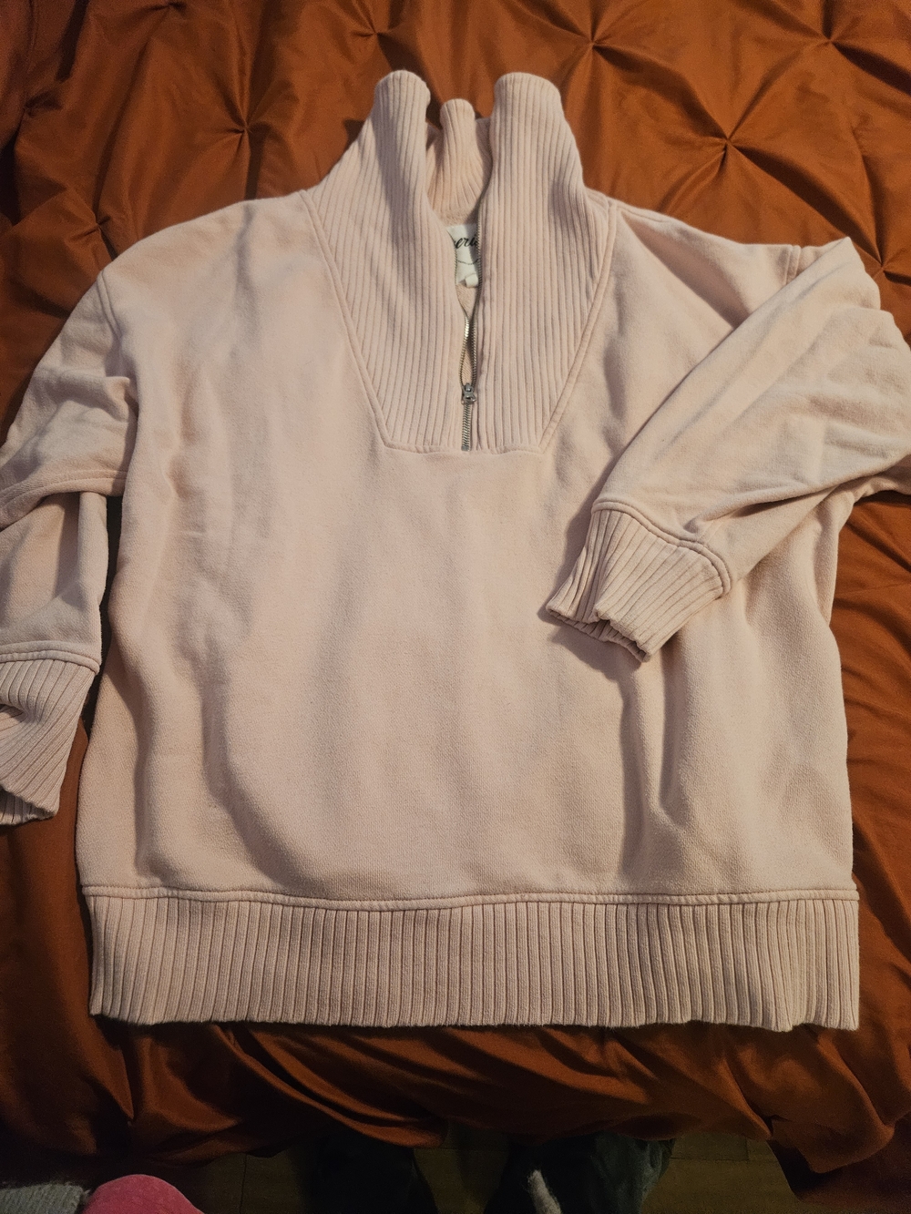 aerie Light Pink Half-Zip Pullover